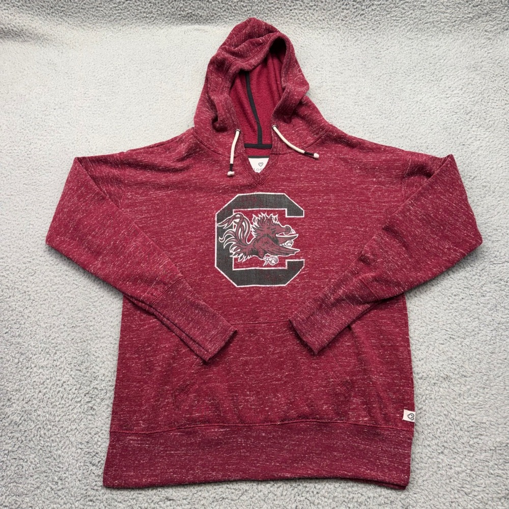 Colosseum Womens Small South Carolina Gamecocks Heathered Garnet Hoodie Pullover